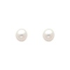 14K Yellow Gold Small Pearl Stud Earrings with Screw-back for Baby & Children