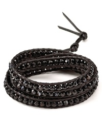 Simple yet eclectic. This Chan Luu leather wrap bracelet refines bohemian style with its mix of semi-precious gemstones and striking crystals. Simple yet eclectic. This Chan Luu leather wrap bracelet refines bohemian style with its mix of semi-precious gemstones and striking crystals.