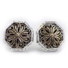 Scott Kay Mens Sterling Silver And Brass Engraved Cufflinks