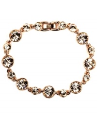 Polished sparkle. Givenchy's rose gold tone mixed metal flex bracelet features silk glass stones. Approximate length: 7-3/8 inches. Polished sparkle. Givenchy's rose gold tone mixed metal flex bracelet features silk glass stones. Approximate length: 7-3/8 inches.