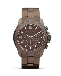 Tap into this season's tonal watch trend with this espresso-hued timepiece from MICHAEL Michael Kors. If it's colorway is ahead of the curve, it's chronograph movement ensures pace-perfecting performance. Tap into this season's tonal watch trend with this espresso-hued timepiece from MICHAEL Michael Kors. If it's colorway is ahead of the curve, it's chronograph movement ensures pace-perfecting performance.