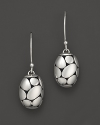 Pebbled drop earrings in sterling silver from the John Hardy Kali collection. Pebbled drop earrings in sterling silver from the John Hardy Kali collection.