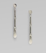 From the Bamboo Collection. An elegant style in sleek sterling silver with a nature-inspired design. Sterling silverDrop, about 2½Post backImported 