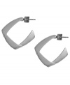 Geometrically savvy. Kenneth Cole New York adds a modern twist to traditional hoop earrings with a chic square shape. Crafted in silver tone mixed metal. Approximate drop: 1-1/10 inches.