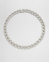 Tapered leaf-shaped links, encrusted with pavé crystals, form an elegantly simple chain with endless sparkle.CrystalRhodium platingLength, about 16Box-and-tongue claspImported