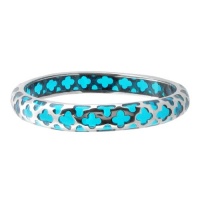 Inox Womens Aqua Blue Design Resin Stainless 316L Steel Bangle Inox Womens Aqua Blue Design Resin Stainless 316L Steel Bangle