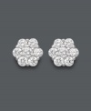 Indulge yourself in sparkle that forms a pretty pattern. These picturesque stud earrings by Arabella highlight chic clusters of round-cut Swarovski zirconias (1-5/8 ct. t.w.) set in 14k white gold. Approximate diameter: 2-1/2 mm.