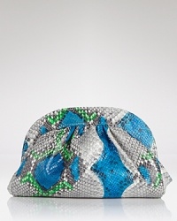 Take this season's bold bend out for the night with this python-embossed leather clutch from Lauren Merkin. In a cute and clutchable shape, it's the evening bag we want bright now. Take this season's bold bend out for the night with this python-embossed leather clutch from Lauren Merkin. In a cute and clutchable shape, it's the evening bag we want bright now.