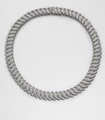 EXCLUSIVELY AT SAKS. This sparkling piece features nature-inspired leaf links. CrystalsRhodium-plated brassLength, about 16Box and tongue closureImported 