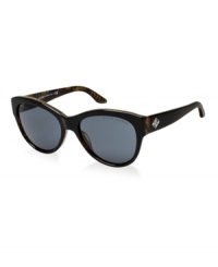 With a new logo that represents the vintage style of the brand, this cat eye look from Ralph Lauren features modern style with a vintage edge. Capture a fresh, free-spirited mood with this silhouette and head-turning accents. With a new logo that represents the vintage style of the brand, this cat eye look from Ralph Lauren features modern style with a vintage edge. Capture a fresh, free-spirited mood with this silhouette and head-turning accents.
