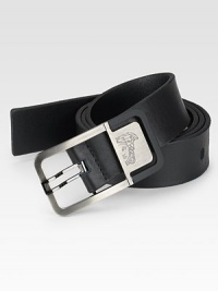 Soft Italian leather with signature engraved metal buckle.About 1½ wideMade in Italy Soft Italian leather with signature engraved metal buckle.About 1½ wideMade in Italy