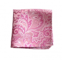 100% Silk Woven Pink Paisley Pocket Square 100% Silk Woven Pink Paisley Pocket Square