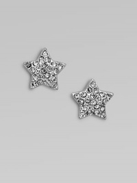 Dazzle in this charming star-shaped style. Argento plated brassGlass stonesSize, about ¼Bolt clutch post backImported 