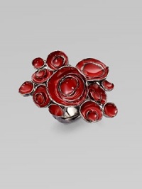 A boldly colored, enamel accented statement piece with a gunmetal-finished shank. EnamelGunmetal-finishedWidth, about 1¾Made in Italy A boldly colored, enamel accented statement piece with a gunmetal-finished shank. EnamelGunmetal-finishedWidth, about 1¾Made in Italy