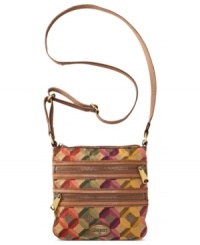 Take on the tapestry trend with this go-anywhere colorful crossbody from Fossil. Crafted from supple leather and accented by bold embroidery and custom hardware, it's the ultimate accessory for every it-girl on-the-go. Take on the tapestry trend with this go-anywhere colorful crossbody from Fossil. Crafted from supple leather and accented by bold embroidery and custom hardware, it's the ultimate accessory for every it-girl on-the-go.