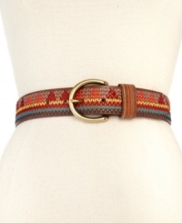 Add embroidered-chic to your accessories arsenal with this have-to-have decorative belt from Fossil. With a laid-back vintage vibe, it adds artisan appeal to your everyday look. Add embroidered-chic to your accessories arsenal with this have-to-have decorative belt from Fossil. With a laid-back vintage vibe, it adds artisan appeal to your everyday look.