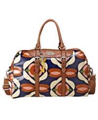 Flower power your weekend away (or your trip to the gym) with this super cute printed duffle bag by Fossil. Flower power your weekend away (or your trip to the gym) with this super cute printed duffle bag by Fossil.