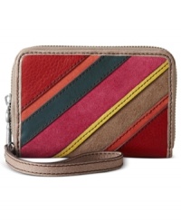 Make a mod move with this pretty patchwork design from Fossil, featuring rich leather and smooth suede. Ideally sized with versatile wristlet strap and plenty of pockets, it easily slips in your handbag or can be worn on its own, for a stylish way to stay organized. Make a mod move with this pretty patchwork design from Fossil, featuring rich leather and smooth suede. Ideally sized with versatile wristlet strap and plenty of pockets, it easily slips in your handbag or can be worn on its own, for a stylish way to stay organized.