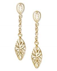 Channel your inner golden goddess with the perfect accent. These exquisite drop earrings combine an intricate-cut out design with a pretty marquise shape for a look that transitions effortlessly from day to evening. Crafted in 14k gold. Approximate drop: 1-1/3 inches. Channel your inner golden goddess with the perfect accent. These exquisite drop earrings combine an intricate-cut out design with a pretty marquise shape for a look that transitions effortlessly from day to evening. Crafted in 14k gold. Approximate drop: 1-1/3 inches.