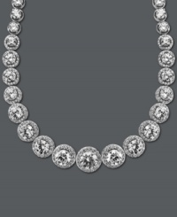 A chic collar perfect for cocktail hour. Arabella's dazzling design highlights dozens of round-cut Swarovski zirconias (55-1/3 ct. t.w.) set in sterling silver. Approximate length: 17 inches. A chic collar perfect for cocktail hour. Arabella's dazzling design highlights dozens of round-cut Swarovski zirconias (55-1/3 ct. t.w.) set in sterling silver. Approximate length: 17 inches.