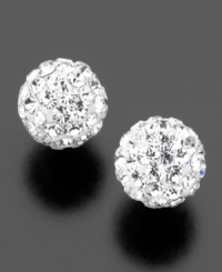 These radiant stud earrings feature round-cut Swarovski crystallized elements on 14k white gold to capture the splendor of the fine jeweler's eponymous ball. Each measures approximately 5mm. These radiant stud earrings feature round-cut Swarovski crystallized elements on 14k white gold to capture the splendor of the fine jeweler's eponymous ball. Each measures approximately 5mm.