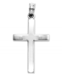 Express your beliefs openly. This beautiful beveled-edge cross charm comes in 14k gold. Chain not included. Approximate length: 1-1/10 inches. Approximate width: 2/3 inch. Express your beliefs openly. This beautiful beveled-edge cross charm comes in 14k gold. Chain not included. Approximate length: 1-1/10 inches. Approximate width: 2/3 inch.