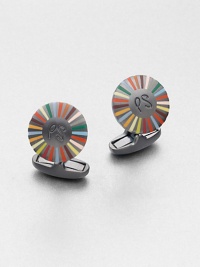 A kaleidoscopic design that's the perfect accent to your dress shirts. Enamel90% copper/10% zinc½ X ½Imported A kaleidoscopic design that's the perfect accent to your dress shirts. Enamel90% copper/10% zinc½ X ½Imported