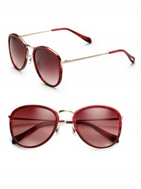 A versatile style in a mixed-media design. Available in gold/ivory with spice brown gradient lens or gold/rose gold with spice brown gradient lens. 100% UV protection Imported A versatile style in a mixed-media design. Available in gold/ivory with spice brown gradient lens or gold/rose gold with spice brown gradient lens. 100% UV protection Imported