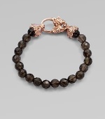 From the Pop Superstud Collection. A dark, dramatic strand of faceted smoky quartz beads capped by a baroque clasp set with pastel rose quartz.Smoky quartz and rose quartzRose goldplated sterling silverLength, about 7¾Spring clip claspImported