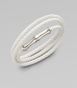 From the Bamboo Collection. A braided strand of rich leather wraps the wrist three times, then closes with a sterling silver bamboo clasp.Leather Sterling silver Length, about 20¾ Magnetic clasp Made in Bali