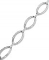 Stay well-connected with this link bracelet from Charter Club. Crafted from silver-tone mixed metal with glass stones adding luster, the bracelet is a stylish choice for any affair. Approximate length: 7 inches.