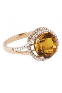 Effy Jewlery Rose Gold Citrine and Diamond Ring, 4.47 TCW Ring size 7 Effy Jewlery Rose Gold Citrine and Diamond Ring, 4.47 TCW Ring size 7