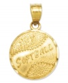 The perfect gift for the softball star, this 14k gold softball charm reads #1 Softball on a polished and textured surface. Chain not included. Approximate length: 4/5 inch. Approximate width: 1/2 inch.