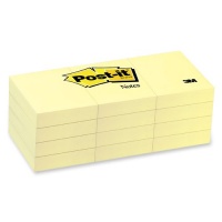 Post-it Notes, 1-1/2 x 2-Inches, Canary Yellow, 12-Pads/Pack