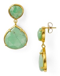 Roll with the stones. In faceted chrysophase, this pair of teardrop earrings from Coralia Leets adds sparkle to every day attire, or a festive flourish to evening looks. Roll with the stones. In faceted chrysophase, this pair of teardrop earrings from Coralia Leets adds sparkle to every day attire, or a festive flourish to evening looks.