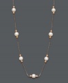 Make a solitary statement, or layer this sophisticated strand with other necklaces for a more modern look. Either way, this cultured freshwater pearl (6 mm) tin cup necklace is nothing short of extraordinary. Crafted in 14k rose gold. Approximate length: 18 inches.