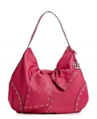 This have-to-have hobo from Red by Marc Ecko is the epitome of slouchy-chic with a little attitude. Edgy stud accents are tempered with a flirty bow and signature detailing, while the pocket-lined interior is all about practical organization. This have-to-have hobo from Red by Marc Ecko is the epitome of slouchy-chic with a little attitude. Edgy stud accents are tempered with a flirty bow and signature detailing, while the pocket-lined interior is all about practical organization.