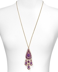 Be inspired by kate spade new york's decadent details. Crafted in 12-karat gold plate with inset stones, this pendant is a pretty way to wear paisley.