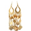 Unique Dangling Coin Earrings in Yellow Alloy Metal