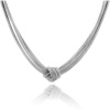 Sterling Silver 3-Strand Mesh Knot Necklace -17