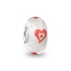Mothers Day Gifts Bling Jewelry Glow in the Dark Red Heart Murano Glass Bead Sterling Silver Fits Pandora