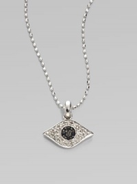 A whimsical evil eye, richly rendered diamonds and blue sapphires, hangs from a 14k white gold chain. Diamonds, 0.1 tcw Sapphires 14k white gold Chain length, about 16 Pendant width, about ½ Claw clasp Imported A whimsical evil eye, richly rendered diamonds and blue sapphires, hangs from a 14k white gold chain. Diamonds, 0.1 tcw Sapphires 14k white gold Chain length, about 16 Pendant width, about ½ Claw clasp Imported