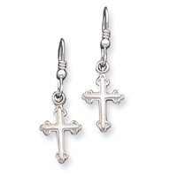 Sterling Silver Cross Earrings - Measures 1/2 x 1 - JewelryWeb Sterling Silver Cross Earrings - Measures 1/2 x 1 - JewelryWeb
