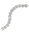 The shining example. Light up the night with this link flex bracelet from Carolee. Crafted from silver-tone mixed metal, it's adorned with glass stones and crystals for a lustrous touch. Approximate length: 7-1/2 inches.