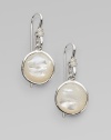 From the Scultura Collection. Creamy cabochons of whisper soft peach moonstone are set in polished sterling silver and accented with shimmering diamonds.MoonstoneDiamonds, 0.09 tcwSterling silverLength, about 1¼Ear wireImported