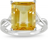 Sterling Silver Citrine and White Topaz Ring Sterling Silver Citrine and White Topaz Ring