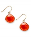 A touch of color livens any look. These stunning 10k gold earrings feature pear-cut carnelian stones (9 ct. t.w.) on french wire. Approximate drop: 1 inch.
