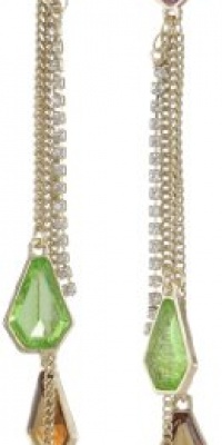 ABS By Allen Schwartz Cocktail Hour Gold-Tone Jewel Color Stones Linear Drop Earrings ABS By Allen Schwartz Cocktail Hour Gold-Tone Jewel Color Stones Linear Drop Earrings