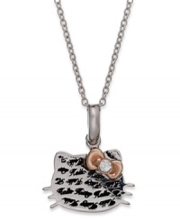 The name says it all! Hello Kitty's necklace features an engraved pendant for a stylish look, with the ever-present whimsical bow all askew. Approximate length: 18 inches. Approximate drop: 9/10 inch. The name says it all! Hello Kitty's necklace features an engraved pendant for a stylish look, with the ever-present whimsical bow all askew. Approximate length: 18 inches. Approximate drop: 9/10 inch.