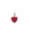 Add a layer of love to your look. This sparkling bead features a dangling red heart. Crafted in sterling silver with Swarovski elements. Approximate size: 1 inch. Donatella is a playful collection of charm bracelets and necklaces that can be personalized to suit your style! Available exclusively at Macy's.